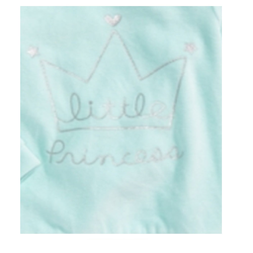Blusa de veludo com estampa de coroa First Impressions para bebês meninas, verde menta, tamanho 3-6 meses