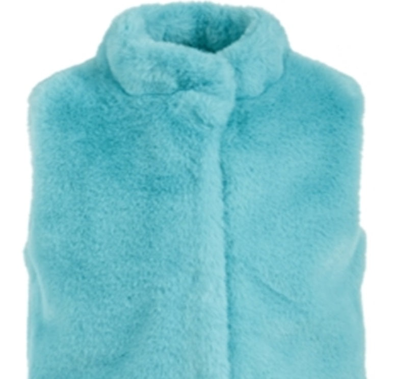Colete de pele sintética sólida Epic Threads Big Girls, azul, tamanho P