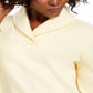 Karen Scott Suéter Feminino Esportivo Gola Xale Fleece Amarelo Tamanho P