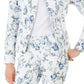 Jaqueta jeans feminina Charter Club com estampa floral e jacquard, azul, tamanho grande