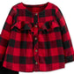 Conjunto Carter's Baby Girls 2 peças, blusa xadrez Buffalo e calça de veludo, tamanho vermelho, recém-nascido
