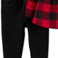 Conjunto Carter's Baby Girls 2 peças, blusa xadrez Buffalo e calça de veludo, tamanho vermelho, recém-nascido