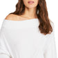 Suéter feminino de manga comprida e ombro de fora, tamanho grande, branco, Free People