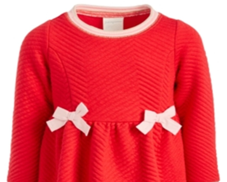 Vestido acolchoado para bebês meninas First Impressions, tamanho vermelho 18 meses