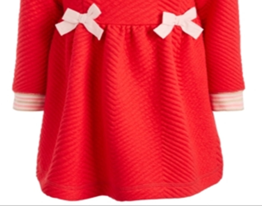 Vestido acolchoado para bebês meninas First Impressions, tamanho vermelho 18 meses