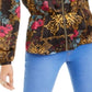 Blusa peplum feminina estampada com zíper Thalia Sodi, preta, tamanho G