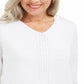 Karen Scott Suéter de malha de algodão trançado feminino, branco, tamanho extragrande