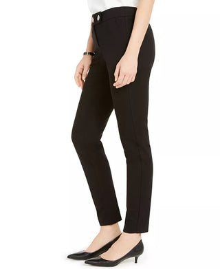 Calça skinny feminina Alfani Petite com aba estendida, preta, tamanho 2P