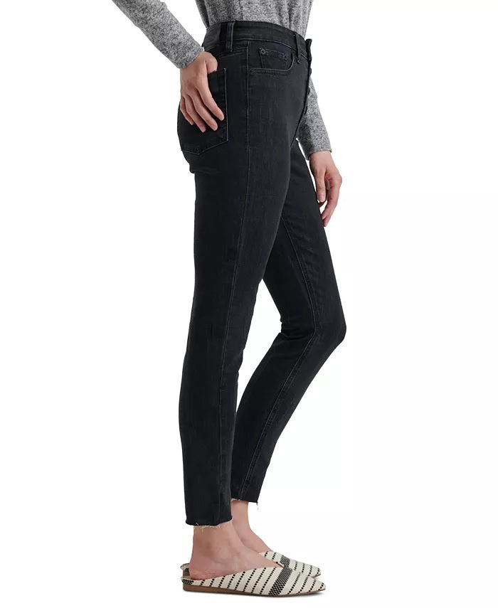 Calça jeans skinny feminina Lucky Brand Bridgette com botões, preta, tamanho 26