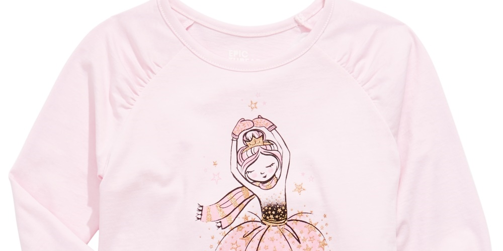 Camiseta infantil Epic Threads para meninas, bailarina e patinadora no gelo, rosa, tamanho 2T