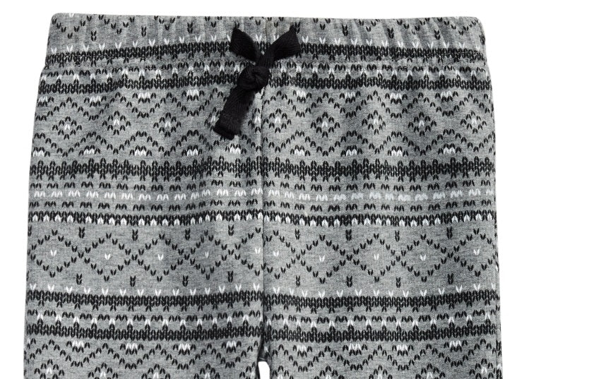 Calça de moletom estampada Fair Isle para meninos First Impressions, cinza, tamanho 24 meses