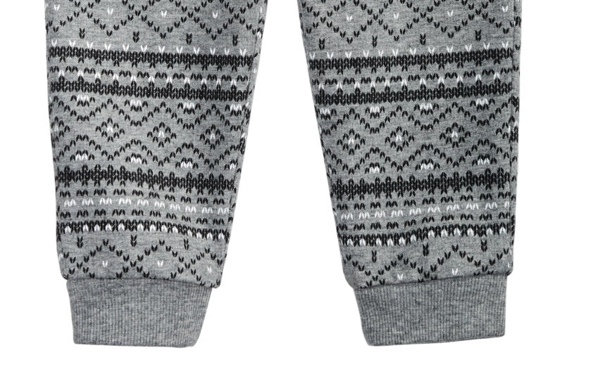 Calça de moletom estampada Fair Isle para meninos First Impressions, cinza, tamanho 24 meses
