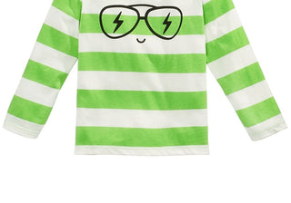 Camiseta de algodão com estampa listrada para meninos First Impressions, tamanho 3T, verde