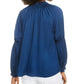 Blusa feminina Current Air com decote em V, azul escuro, tamanho P