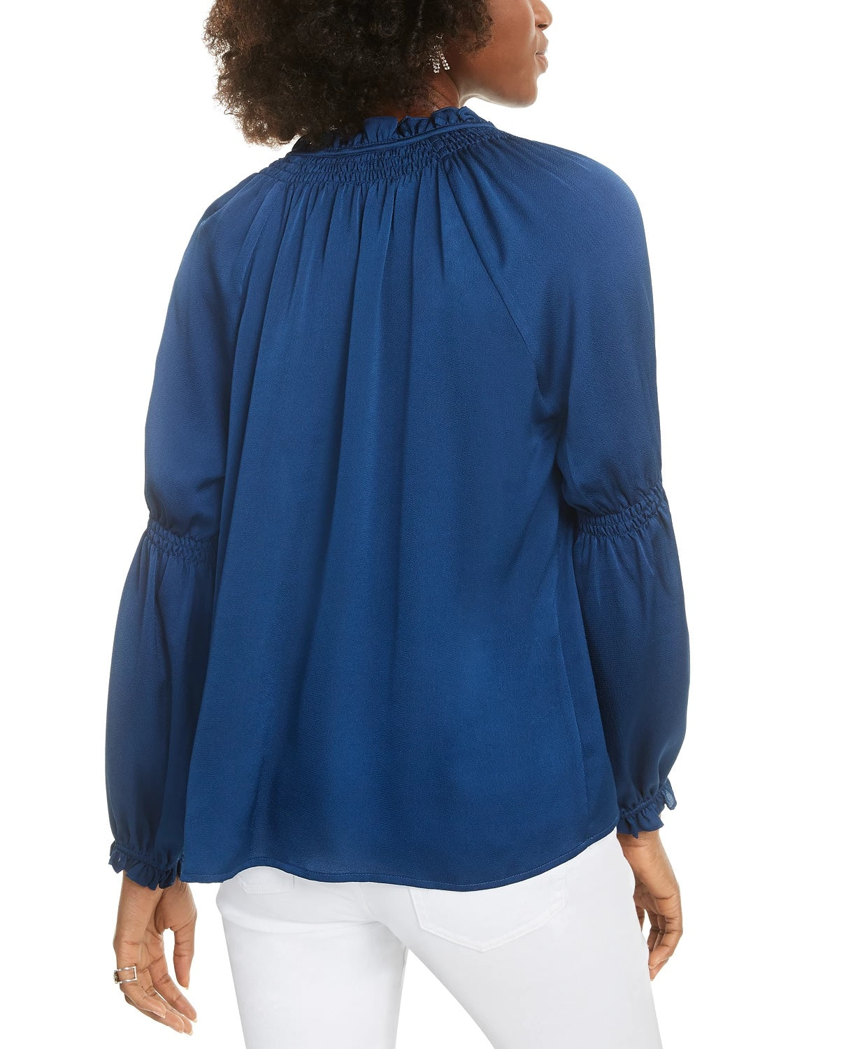 Blusa feminina Current Air com decote em V, azul escuro, tamanho P