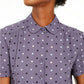 Blusa feminina Anne Klein com estampa de bolinhas e gola Peter-Pan, cinza, tamanho XXS