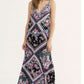 Vestido longo feminino com estampa Stevie da Free People, tamanho preto, tamanho X-S