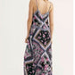 Vestido longo feminino com estampa Stevie da Free People, tamanho preto, tamanho X-S