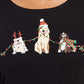 Camisa feminina bordada para cachorro Karen Scott, tamanho grande, preta