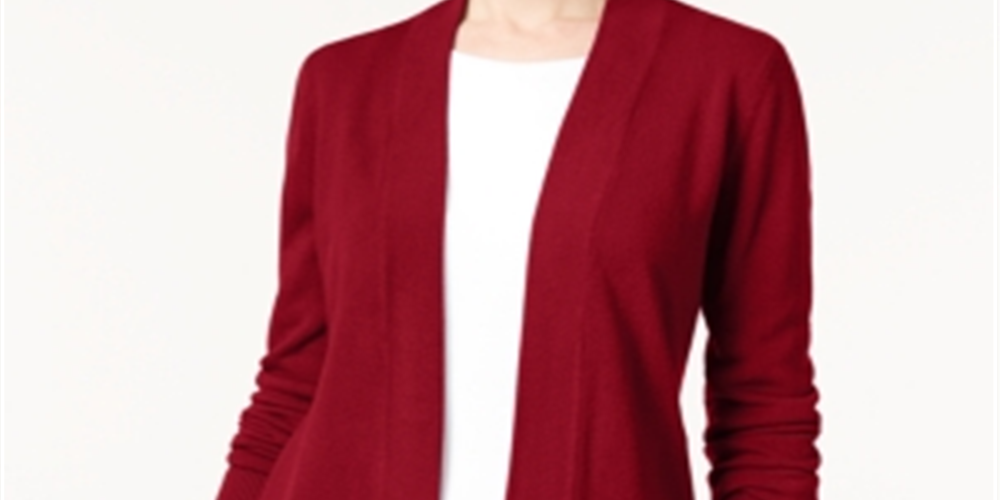 Karen Scott Cardigan Feminino Frente Aberta Vermelho Tamanho XS