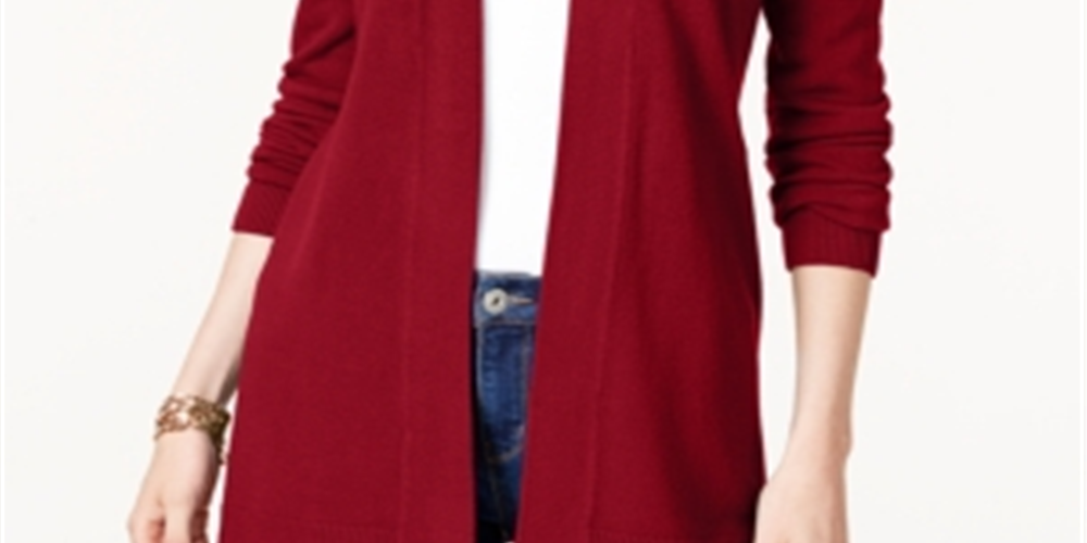 Karen Scott Cardigan Feminino Frente Aberta Vermelho Tamanho XS