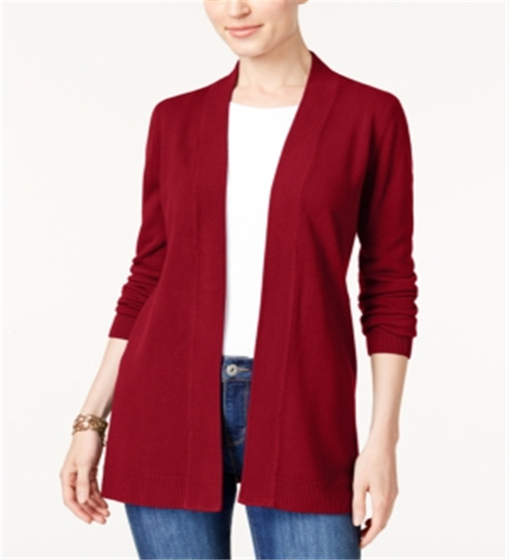 Karen Scott Cardigan Feminino Frente Aberta Vermelho Tamanho XS