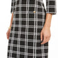 Vestido xadrez texturizado feminino Charter Club, preto, tamanho extragrande