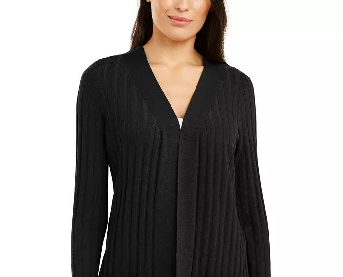 Cardigan canelado pequeno feminino Alfani, tamanho pequeno, preto