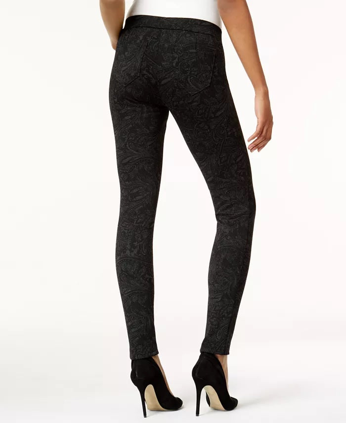 Leggings femininas pequenas com costura frontal e estampa estilo &amp; co, tamanho carvão PP