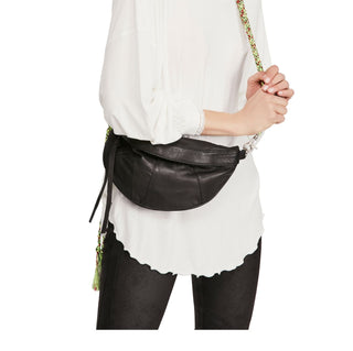 Blusa feminina de manga comprida com decote em V, branca, tamanho médio