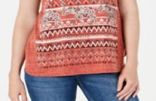 Camiseta feminina gráfica Style &amp; Co, coral, tamanho pequeno M