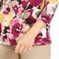 Blusa feminina estampada em jacquard, roxa, tamanho pequeno GG, da coleção JM