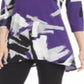 Blusa feminina estampada Alfani, roxa, tamanho pequeno, médio