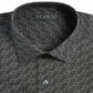 Camisa social masculina Alfani Athletic Fit com estampa preta, tamanho 17-17,5 34-35