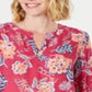 Túnica feminina com estampa floral dupla Charter Club, rosa, tamanho pequeno GG
