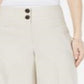 Calça de linho feminina Alfani, perna larga, marrom, tamanho 0, pequena