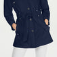 Capa de chuva feminina com cinto Nautica, azul, tamanho X-S