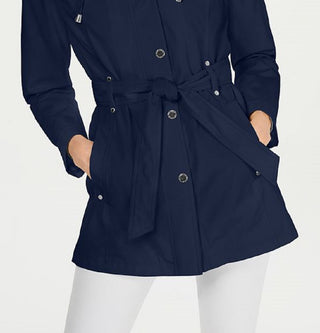 Capa de chuva feminina com cinto Nautica, azul, tamanho X-S