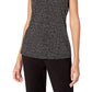 Anne Klein Top feminino Tess Triple Pleat sem mangas, preto, tamanho XXS