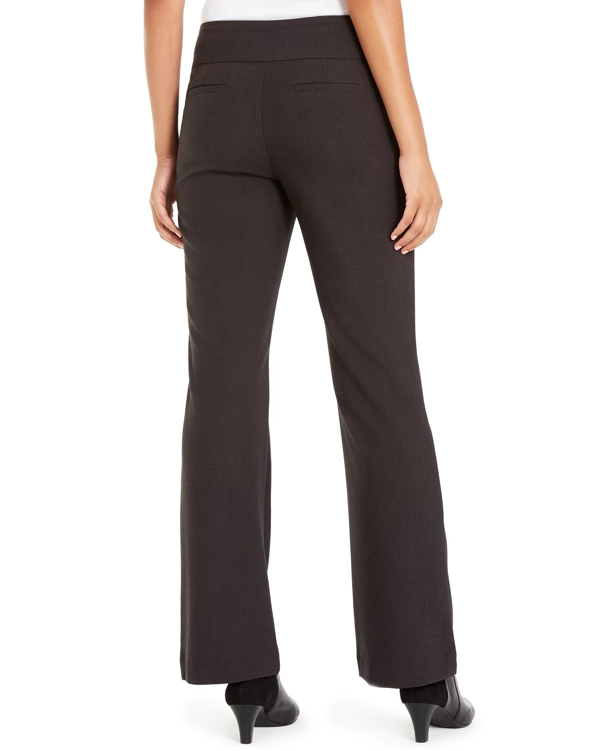 Calças femininas Alfani com cintura alta e controle de barriga, cinza escuro, tamanho 14