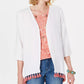 Top quimono feminino de algodão com acabamento em borla Style &amp; Co, branco, tamanho grande