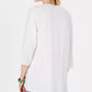Top quimono feminino de algodão com acabamento em borla Style &amp; Co, branco, tamanho grande
