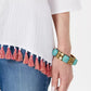 Top quimono feminino de algodão com acabamento em borla Style &amp; Co, branco, tamanho grande