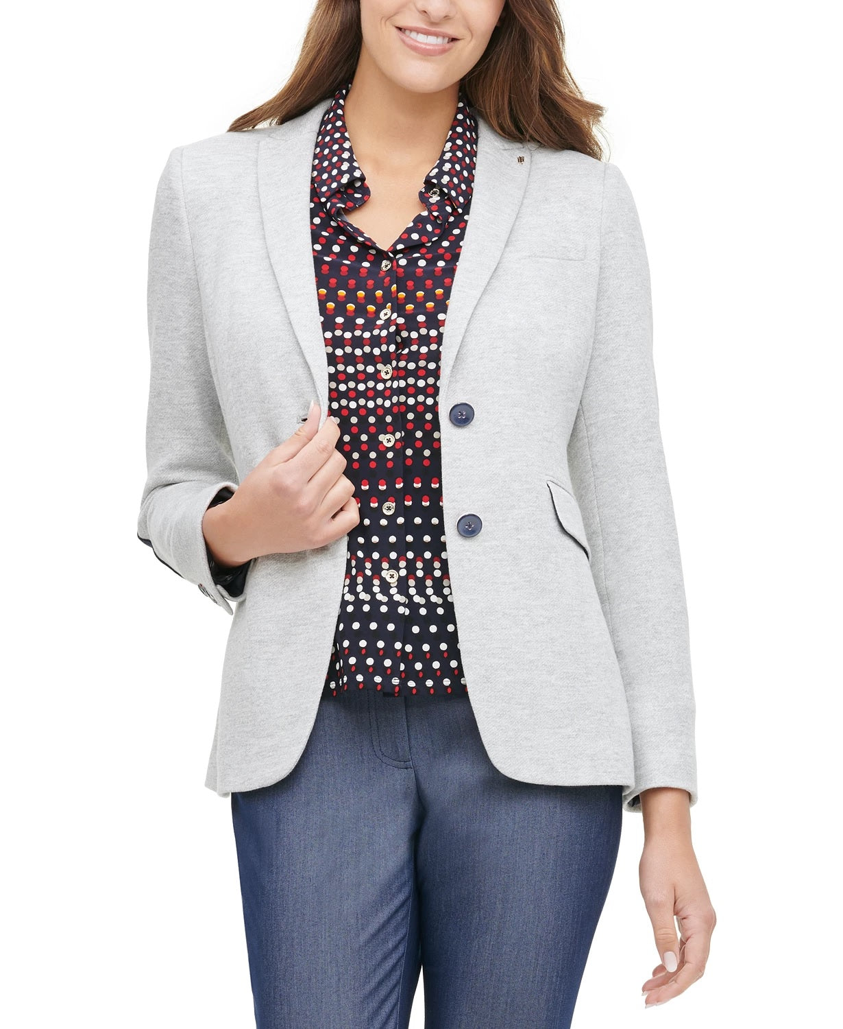 Terno feminino Tommy Hilfiger, Blazer empresarial separado, cinza, tamanho 16