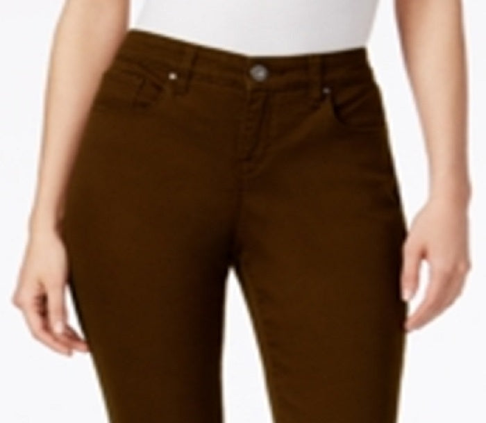 Jeans Curvy Fit Skinny Fashion Feminino Estilo &amp; Co Marrom Tamanho 10