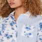 Camisa feminina Tommy Hilfiger de algodão com estampa dupla, azul, tamanho extragrande