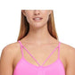 Sutiã esportivo feminino DKNY Sport com alças sem costura e baixo impacto, rosa, tamanho extragrande