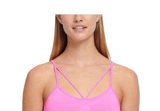 Sutiã esportivo feminino DKNY Sport com alças sem costura e baixo impacto, rosa, tamanho extragrande
