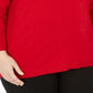 JM Collection Suéter feminino plus size com botões e decote em V, vermelho, tamanho 3X