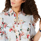 Tommy Hilfiger Blusa Feminina Floral com Zíper Azul Tamanho X-G